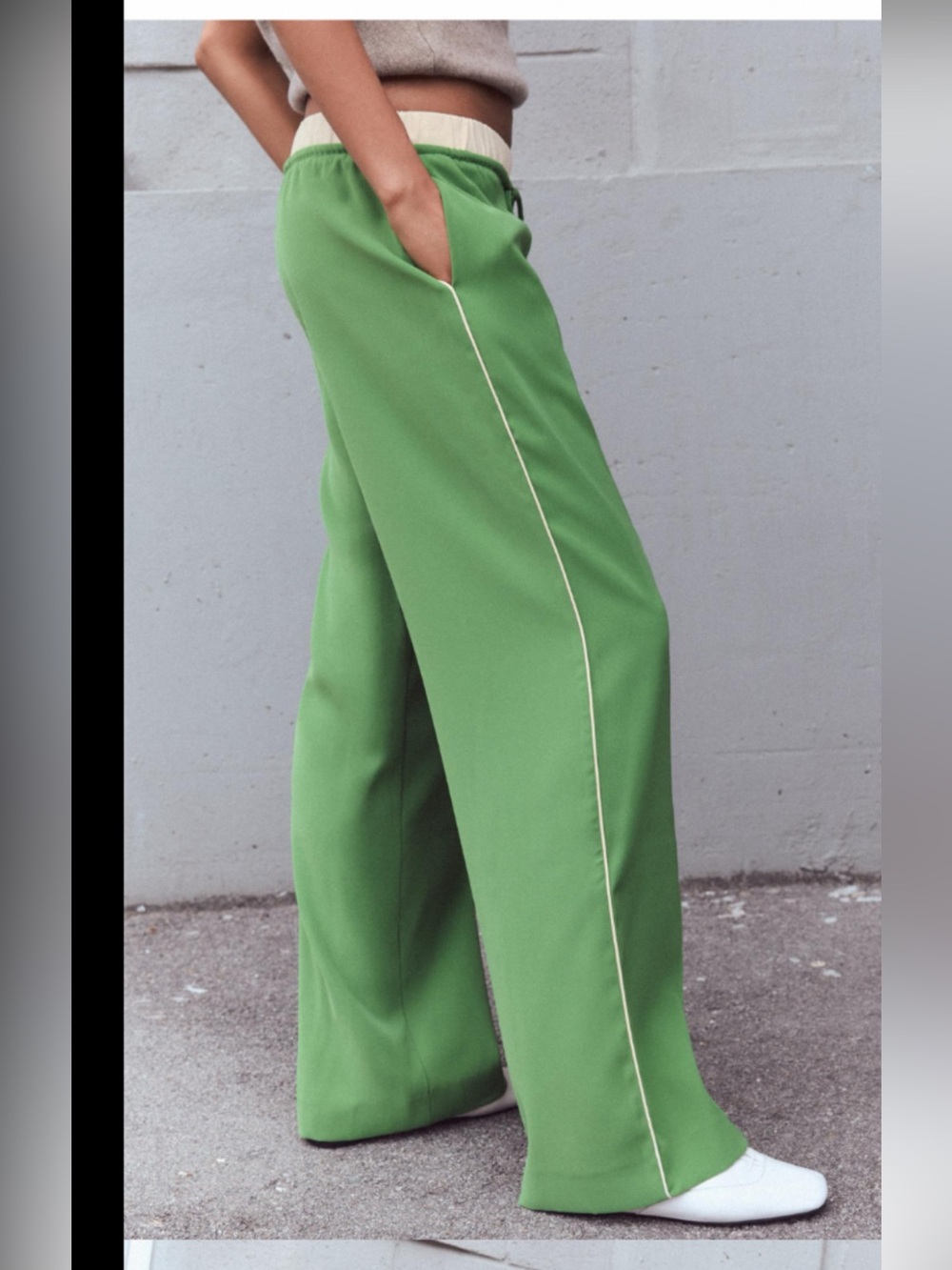 Zara Green Track Style Trousers - Large